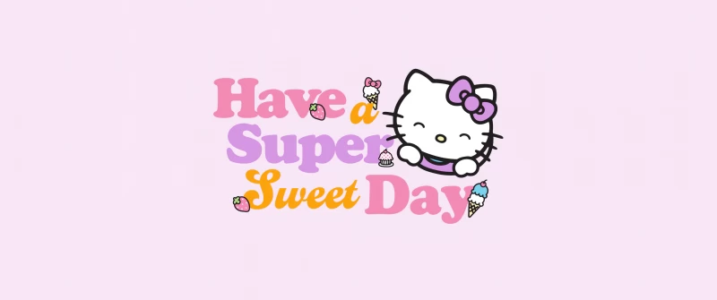 Hello Kitty 4K, Sweet day, Pink background, Pastel pink
