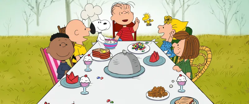 Charlie Brown Thanksgiving, Ultrawide wallpaper, Peanuts