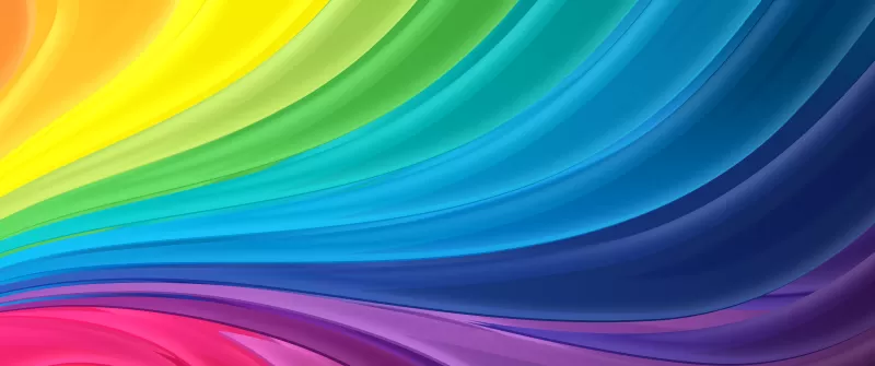 Rainbow colors, Colorful, Multi color, Waves, Aesthetic, 5K