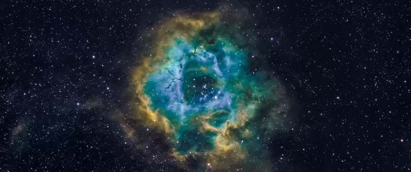 Rosette Nebula, Milky Way, Blue Galaxy, Hubble Palette, Astronomy, Stars, Outer space
