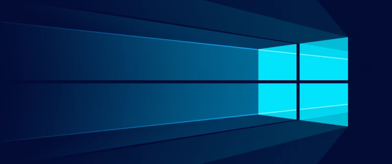 Windows 10, Minimalist, Windows logo, Blue background, Flat