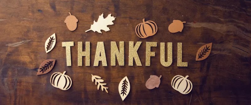 Thanksgiving Day, Thankful, Wooden background, Glitter letters, 5K