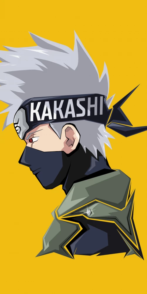Kakashi Hatake 8K, Naruto, Yellow background