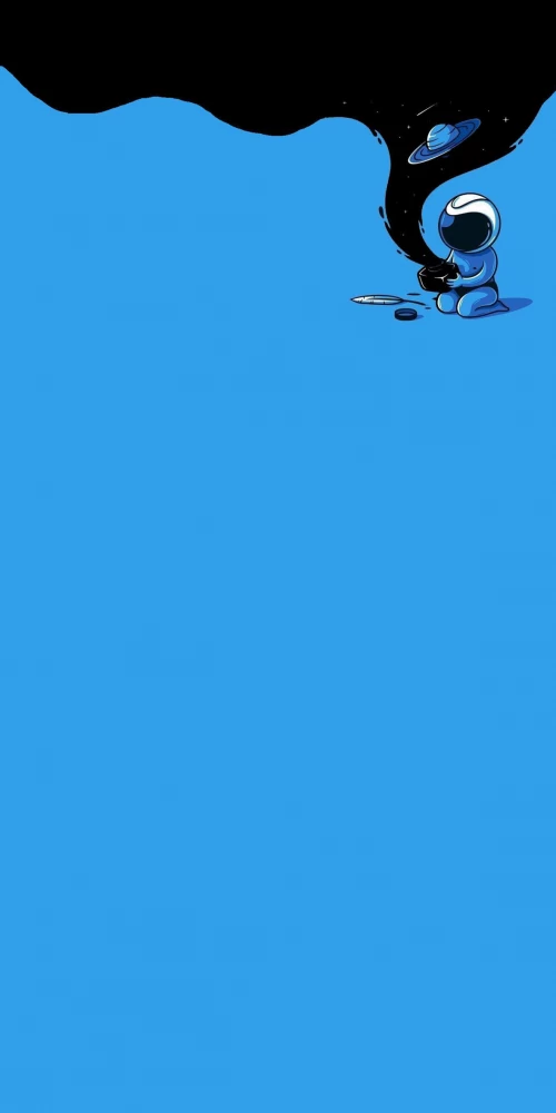 Astronaut, Dynamic Island, Blue background