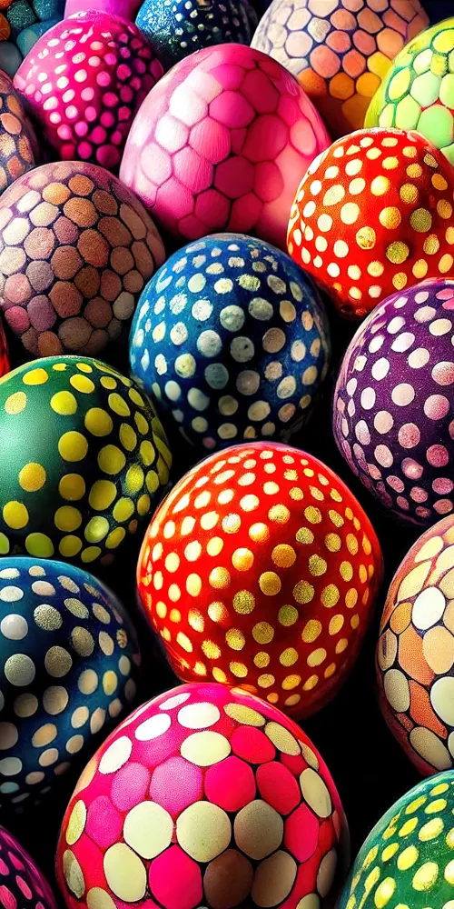 Colorful eggs, AI art, Easter eggs 4K