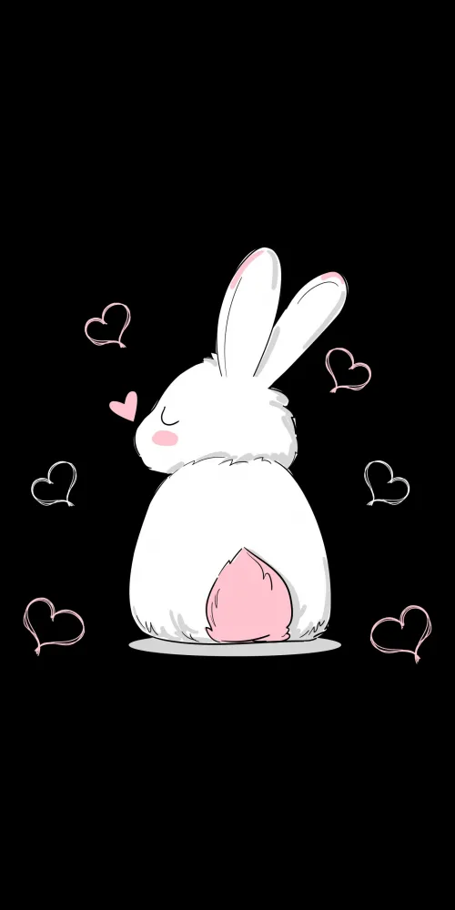 Cute easter bunny, Black background