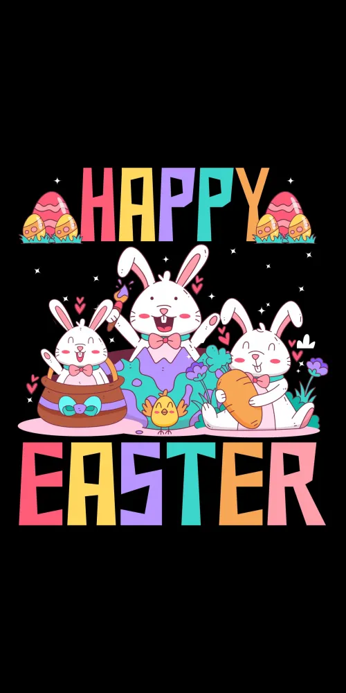 Happy Easter iPhone, Black background