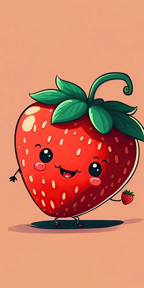 Kawaii Strawberry Phone wallpaper