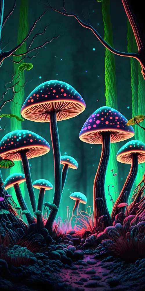 Mushrooms iPhone wallpaper