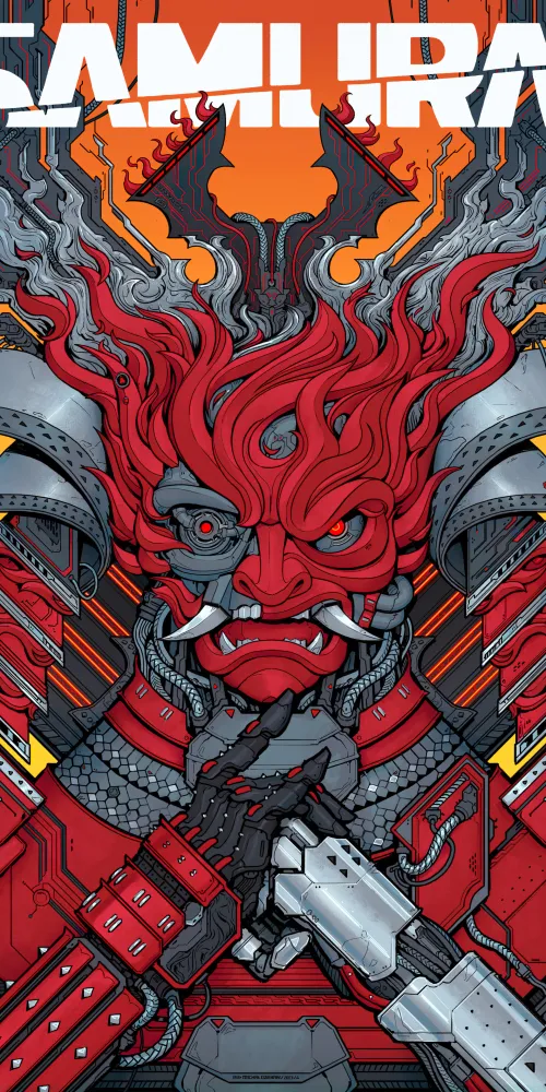 Samurai iPhone wallpaper, Cyberpunk 2077