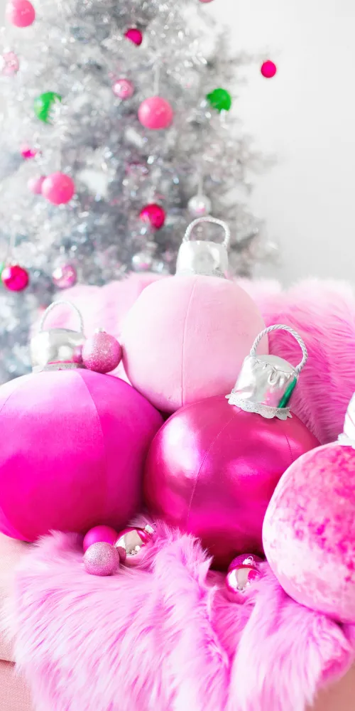 Christmas decoration, Pink wallpaper