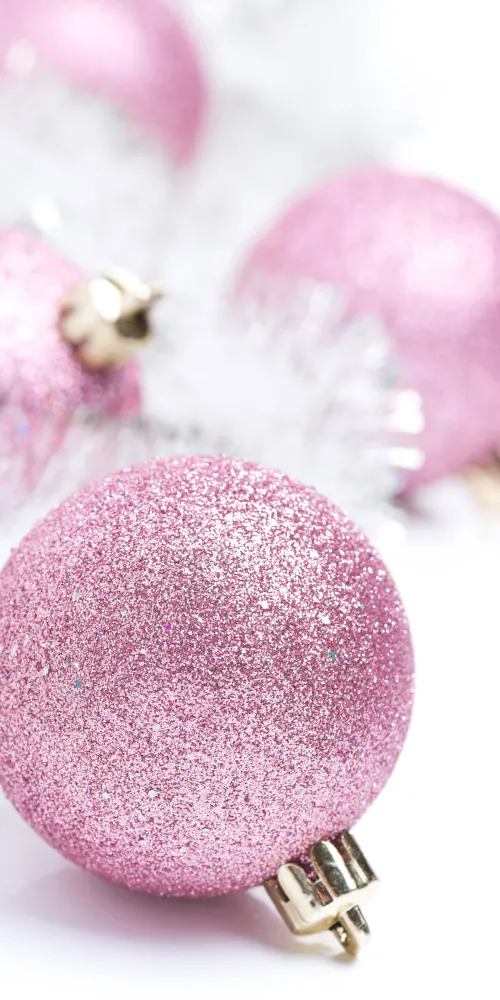 Pink Christmas background, iPhone wallpaper 4K