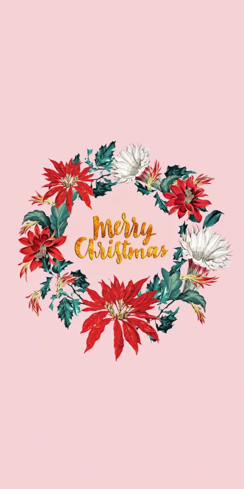 Merry Christmas, Pink background