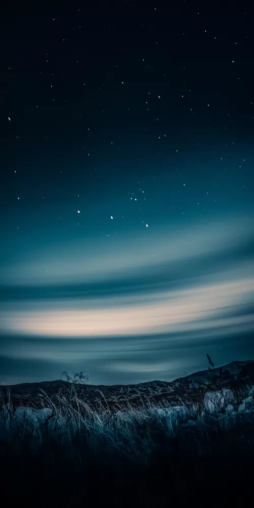 Aurora Borealis, Night sky, Stars, Landscape, Starry sky