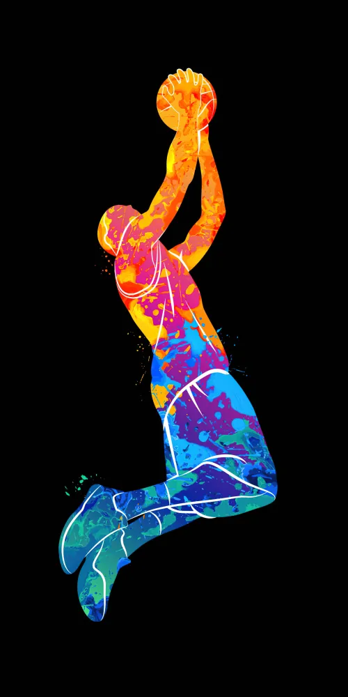 Basketball player, iPhone wallpaper 4K, Black