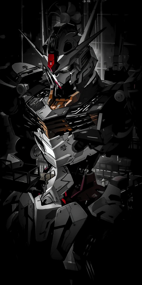Gundam iPhone wallpaper 4K, Black
