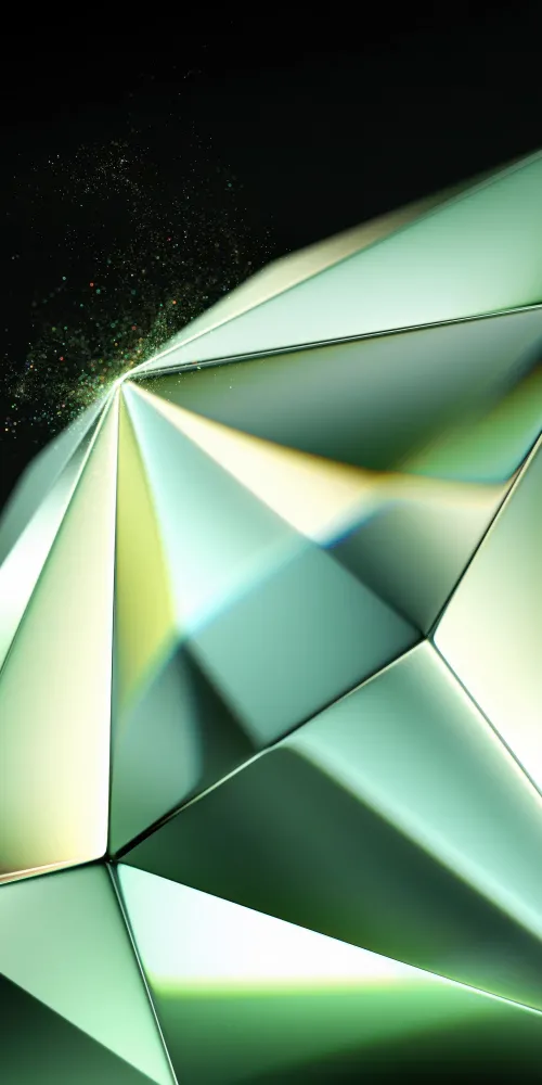 Green Abstract Wallpaper, Diamond Pattern, Tecno Phantom V Fold 2 Stock, Dark Background