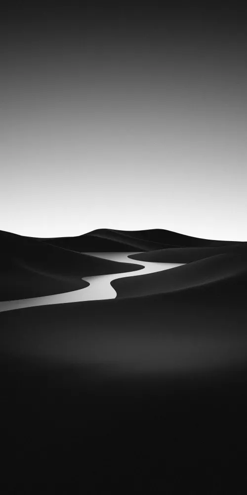 Black and White Landscape, Desert, River, Monochrome, Minimalist, Surreal, 5K wallpaper