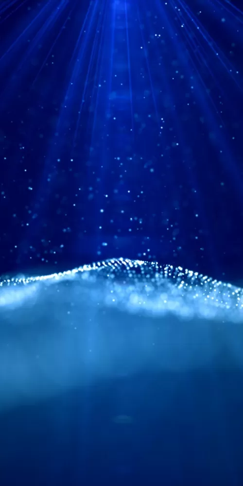 Digital Art, Waves, Blue background, Particles