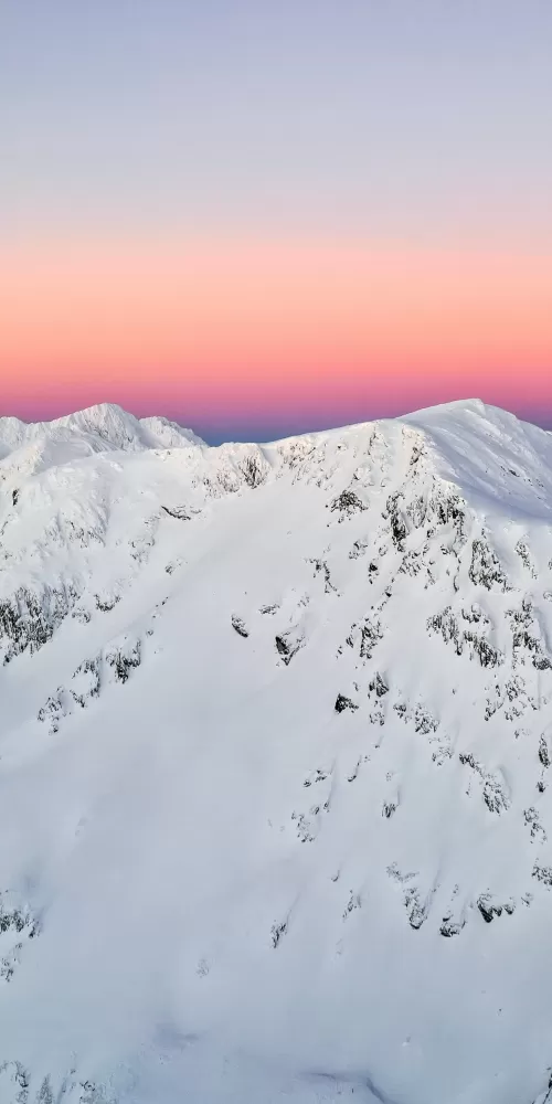Fagaras Mountains, Romania, Mountain Peak, Snow covered, Winter, Sunset, Landscape, Scenery, 5K