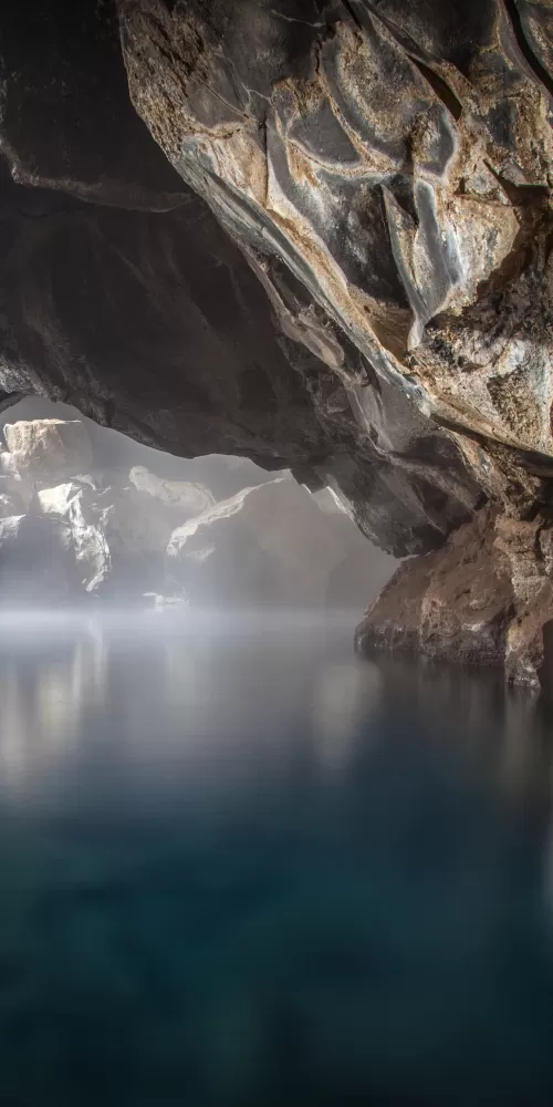 Grjótagjá, Lava Cave, Iceland, Rocks, Hot Spring, Natural Phenomena, Long exposure, Famous Place, Tourist attraction, 5K